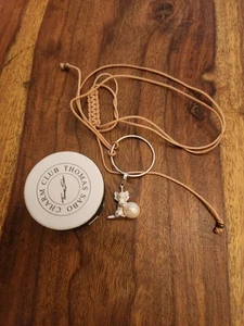 THOMAS SABO Kitten charm on silver and cord THOMAD SABO necklace charm holder. - Picture 1 of 11