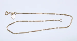 14K GELBGOLD 9" FUSSKETTCHEN ARMBAND KETTE BEVERLY HILLS GOLD KUGELFASS - Bild 1 von 7