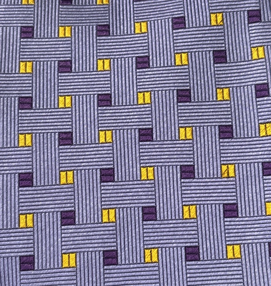 "Corbata Jacquard Geométrica Barneys New York Hecha en Italia Lavanda Púrpura Amarilla 60""" Foto 1 de 4
