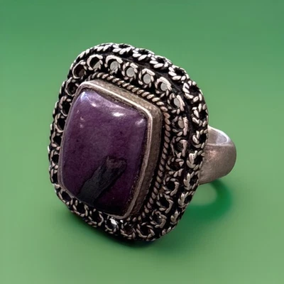 Bague En Argent Ancienne Avec Pierre (15.8gr) - Photo 1/4