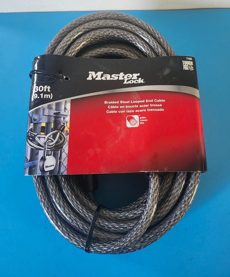Master Lock 30 Ft. Heavy Duty Vinyl Coated Galvanized Steel Braided Cable