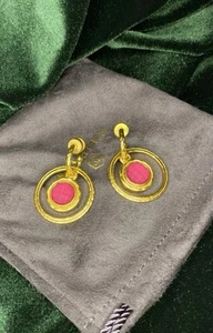 Julie Vos Astor 6-in-1 Charm Earring Rasperry NWOT 24k Gold Plated - Picture 1 of 4