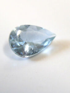 Natural earth-mined pear shaped blue aquamarine gemstone... 0.65 carat