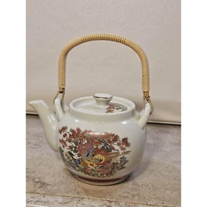 Vintage Japan Crackle Saki/Teekanne mit Bambusgriff - Bild 1 von 10