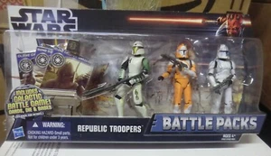Figuras de acción Star Wars Battle Packs Clone Wars Republic Clone Troopers casi nuevas - Imagen 1 de 2
