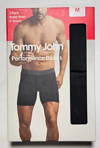 Tommy John Performance Basics 6-Inch Boxer Brief Medium - Black / Black - 2 Pack - Picture 1 of 3