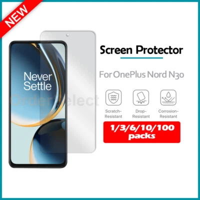 1-100 Lot LCD Ultra Clear HD Screen Protector for Android Phone OnePlus Nord N30 - Image 1 of 4