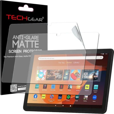 2x TECHGEAR MATTE ANTI GLARE Screen Protectors for Amazon Fire HD 10 2023 13th - Image 1 of 4