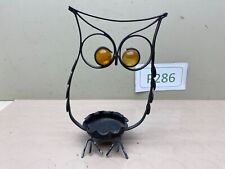 Vintage OWL Decor, Black Metal Owl Candle Holder