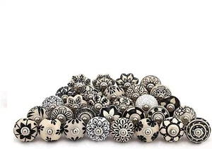 Wholesale LOt OF 10 PC Indian Handmade Vintage Ceramic Door Knobs Cabinet Handl - Picture 1 of 4