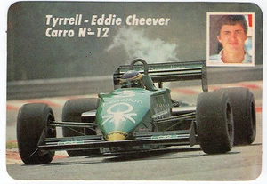 1985 Portugese Pocket Calendar F1 Tyrrell Team driver Eddie Cheever car #12 - Picture 1 of 2