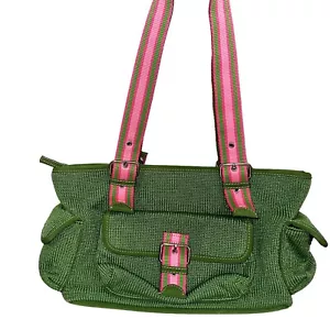 Borsa a tracolla The SAK Belinda Kelly verde in maglia rosa bordo tela cinghie fibbie - Foto 1 di 14
