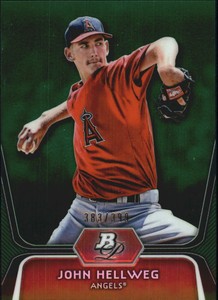 2012 Bowman Platinum Prospects Green Refractors Card #BPP87 John Hellweg/399