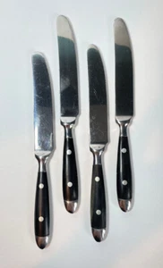 Vintage Williams-Sonoma Cafe-Black Stainless Steel Flatware Used 4 Dinner Knives - Bild 1 von 11
