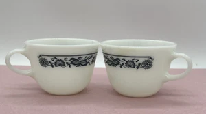 TWO Pyrex Milk Glass Old Town Blue Onion Coffee Mug Tea Cups - Picture 1 of 10