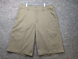 Metal Mulisha Shorts Mens 33 Beige Chino Embroidered Logo Skate Punk Motocross - Picture 1 of 14