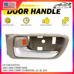 Front or Rear Left Chrome+Beige Interior Door Handle for Toyota Camry 02-2006 H - Picture 1 of 10