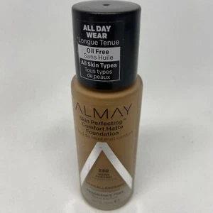 Almay Skin Perfecting Comfort Matte Foundation 230 Warm Caramel 1 oz Makeup NEW - Picture 1 of 3