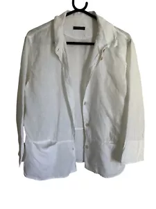 OSKA White Linen Jacket Blouse Size 2 Medium New without tags - Picture 1 of 8