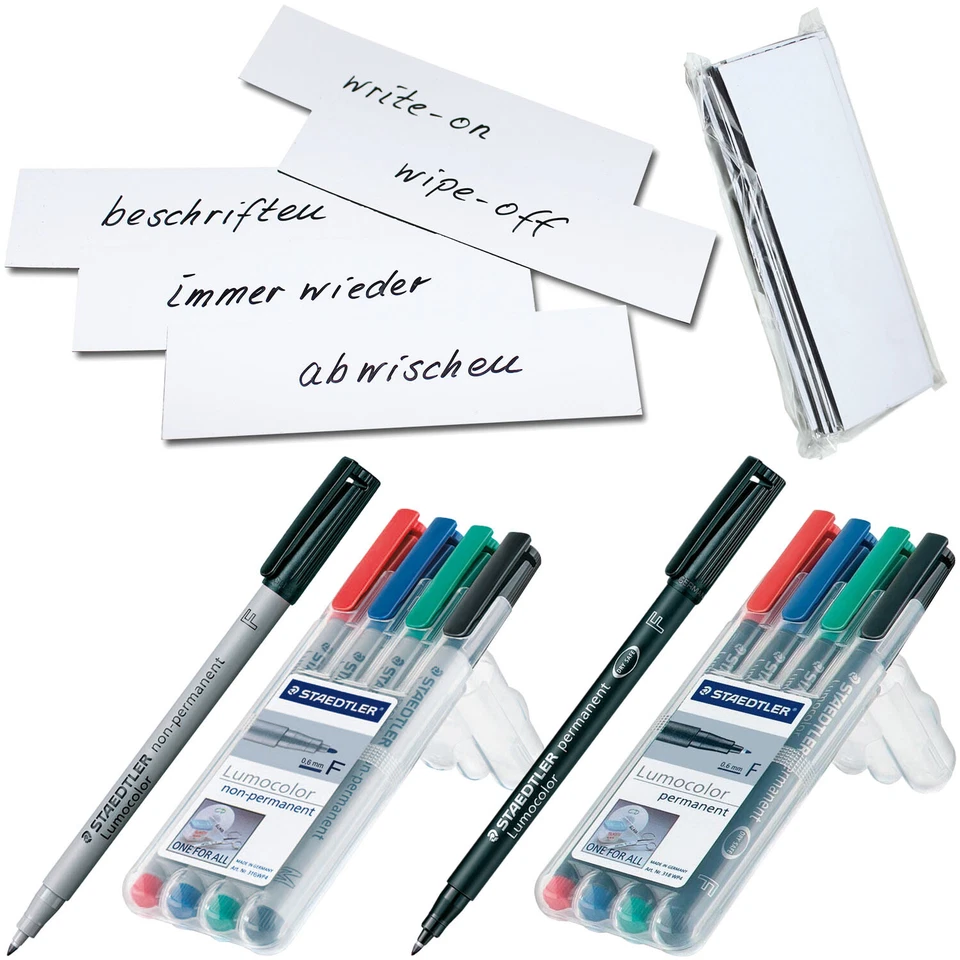 MAGNETHANDEL® Magnetstreifen beschreibbar Lager Regal Magnetfolie Etiketten Schilder Weiß Büro