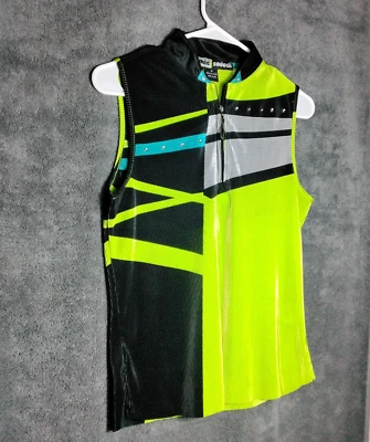 Camiseta sin mangas Jamie Sadock para mujer talla M eléctrica verde negra acanalada sin mangas cremallera Foto 1 de 4