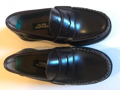 Mocasines Hush Puppies marrón para niños talla 11,5 cuero usados en excelente estado zapatos Foto 1 de 4