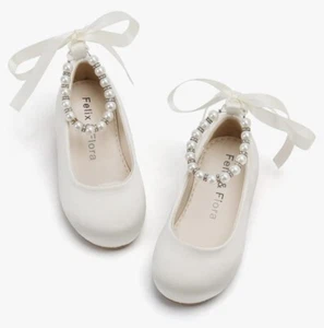 Felix & Flora Girls Toddler Little Ballet Shoes - Girls Mary Jane Flats Sz8 (275 - Picture 1 of 4