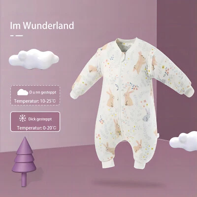 Baby Schlafsack Winter 2,5TOG 100%Baumwolle Füßen Kaninchen Winter Schlafsäcke - Bild 1 von 4
