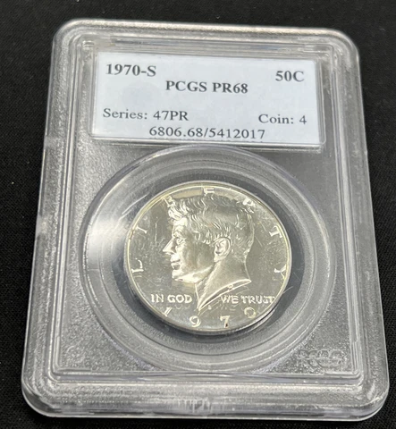 1970 S 50C Kennedy Half Dollar PCGS PR68 Cover