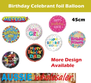 AU Foil Balloon Birthday Boy Girl Dad Auntie Uncle Princess Party Decoration - Picture 1 of 16