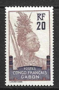 Gabon Scott 38 XF/S MNH Colmillo Guerrero Emitido 1910 Inscrito Congo Francés - Imagen 1 de 2