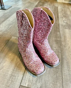 Botas de Vaquero Roper Glitter Galore Puntera Cuadrada Rosa Niños Pequeños Talla 13 - Imagen 1 de 6