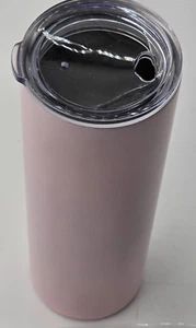 1 Packung Trugos 20 Unzen dünner rosa Becher mit 2 rostfreien Strohhalmen und Bürste Neu - Bild 1 von 20