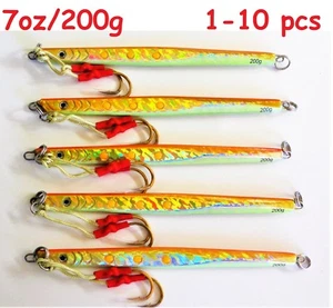 1 a 10 piezas plantillas de velocidad 7 oz/200 g cuchillo vertical naranja mariposa señuelos de agua salada - Imagen 1 de 7