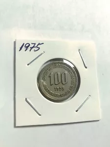 1975 Korean 100 Won Coin Circulated VF - Picture 1 of 2