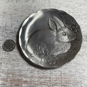 VINTAGE Wendell August Forge Handmade Metal Spring Rabbit Trinket Dish 3.5" - Picture 1 of 23