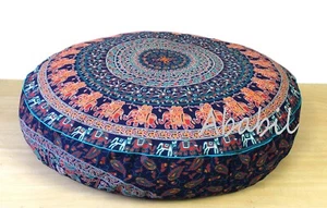 42X6" Indian Large Round Cotton Cushion Cover Floor Decorative Pillow Pet Bed - Picture 1 of 3