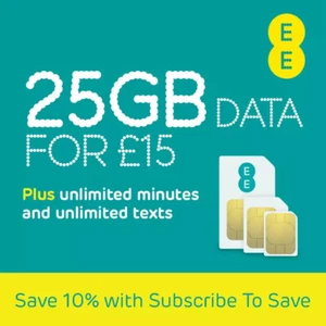 EE Sim Card Pay As You Go Data Pack Unlimited Calls & SMS PAYG Trio Sim - Picture 1 of 4