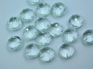 Hágalo usted mismo Par de Cuentas Redondas Briolette Medio Perforadas Superior Cuarzo Hidro Transparente 16MM - Imagen 1 de 8