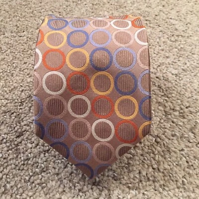 Галстук Michael Kors бежевый геометрический шелк  - Изображение 1 из 4