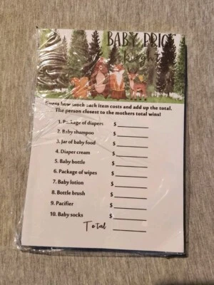 Woodland Baby Shower Juego Cartas 5 Juegos Nuevo En Paquete Foto 1 de 4