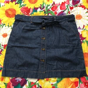 Tommy Hilfiger Damenjeansrock dunkle Waschung Knopfleiste Größe 14 - Bild 1 von 9