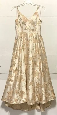City Triangles Formal Dress Size 9 Pink Rose Gold Metallic Floral Prom Wedding - Image 1 of 4