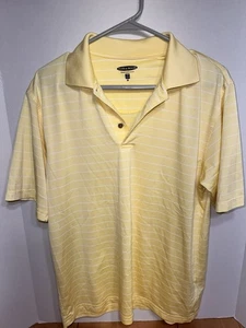 Pebble Beach Performance Herren Medium gelb gestreift Kurzarm Polo - Bild 1 von 3
