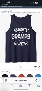 Grandparents Day Best Gramps Mens Vest Tank Top - Picture 1 of 5