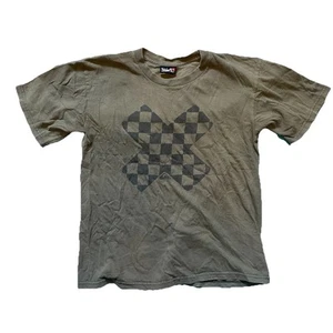 Vintage Quicksilver T Shirt Green Youth Kid Size L Women’s Xs/s Checkered Skater - Picture 1 of 6