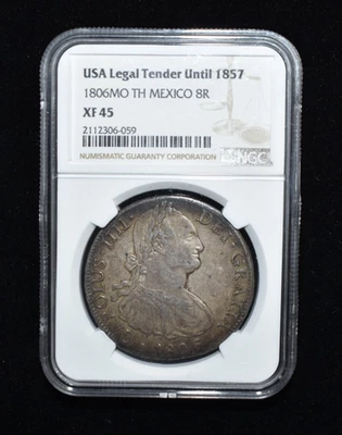 1806 Mexico 8 Reales Silver Coin - NGC XF 45 - Image 1 of 4