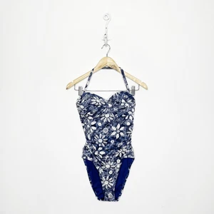 BLEU ROD BEATTIE Take A Dip fascia con scollatura Mio pezzo unico blu increspato DONNA 8 - Foto 1 di 8