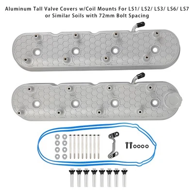 Valve Covers w/Coil Mounts For LS1/ LS2/ LS3/ LS6/ LS7 Similar Soils with 72mm - Image 1 of 4