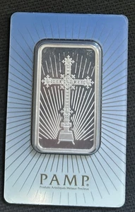 PAMP Suisse Religious Series (Romanesque Cross) 1 oz .999 Silver Bar - In Assay  - Picture 1 of 2